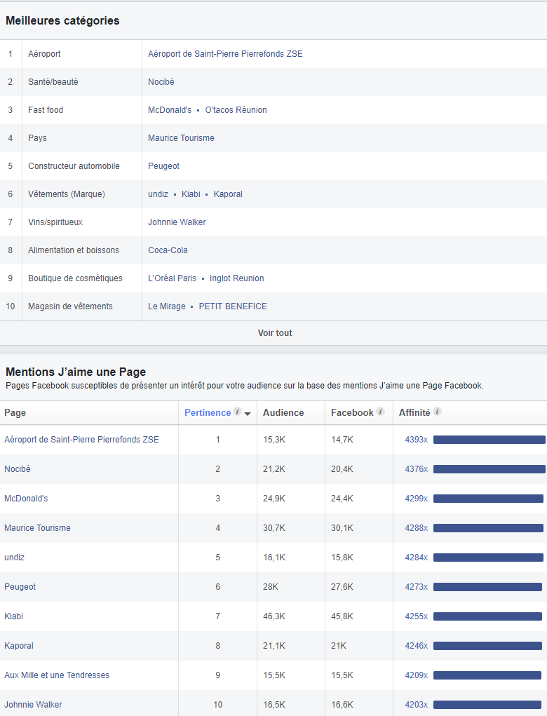 Statistique Facebook Réunion